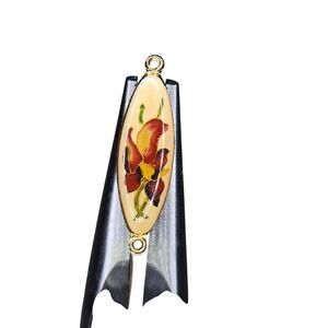 Vintage Brooch Orchid Small Dainty Painted Enamel Like Demure Classy Floral